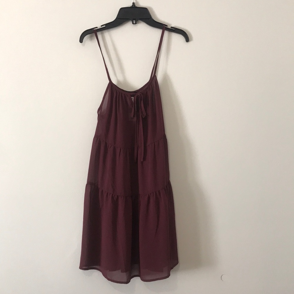 Burgundy Sheer Tank Dress